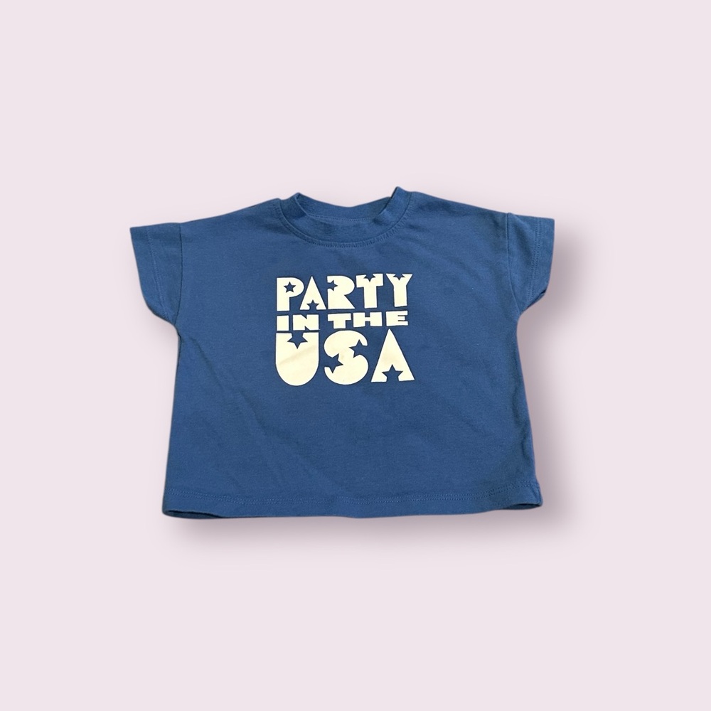 Baby Cat & Jack Blue Party USA Short Sleeve Tee Shirt